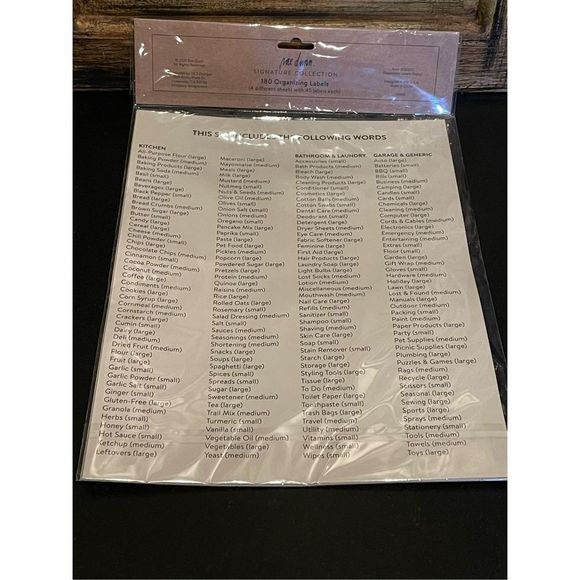 RAE DUNN 180 Organizing Labels
Kitchen • Bathroom • Laundry • Garage • Generic - Picture 10 of 11